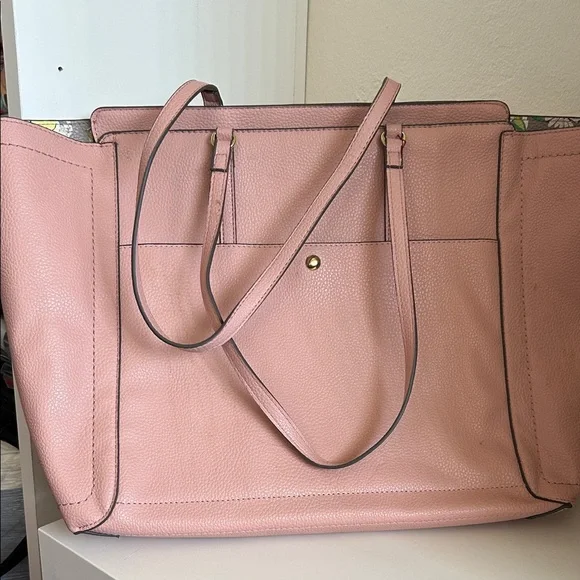 Steve Madden Pink Tote with Floral Scarf - Picture 3 of 6